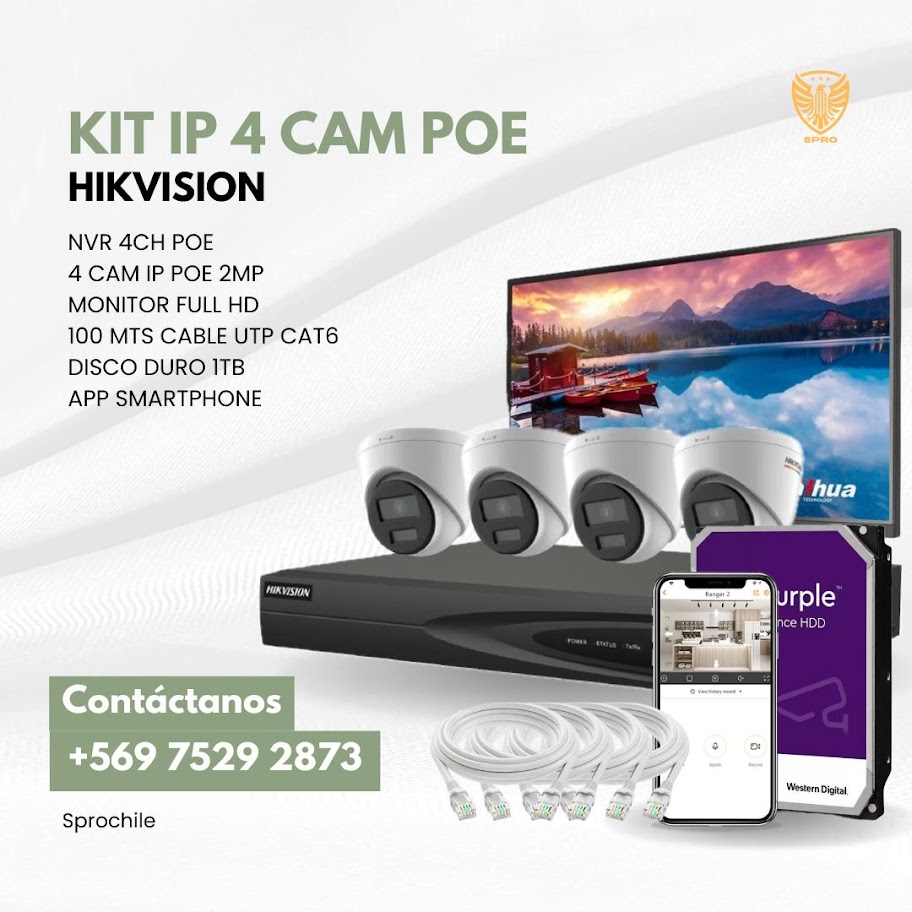 Kit Hikvision 4 Cámaras